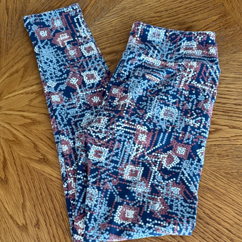 LuLaRoe Buttery Soft Patterned Leggings - Blue, Pink, White one size OS unicorn